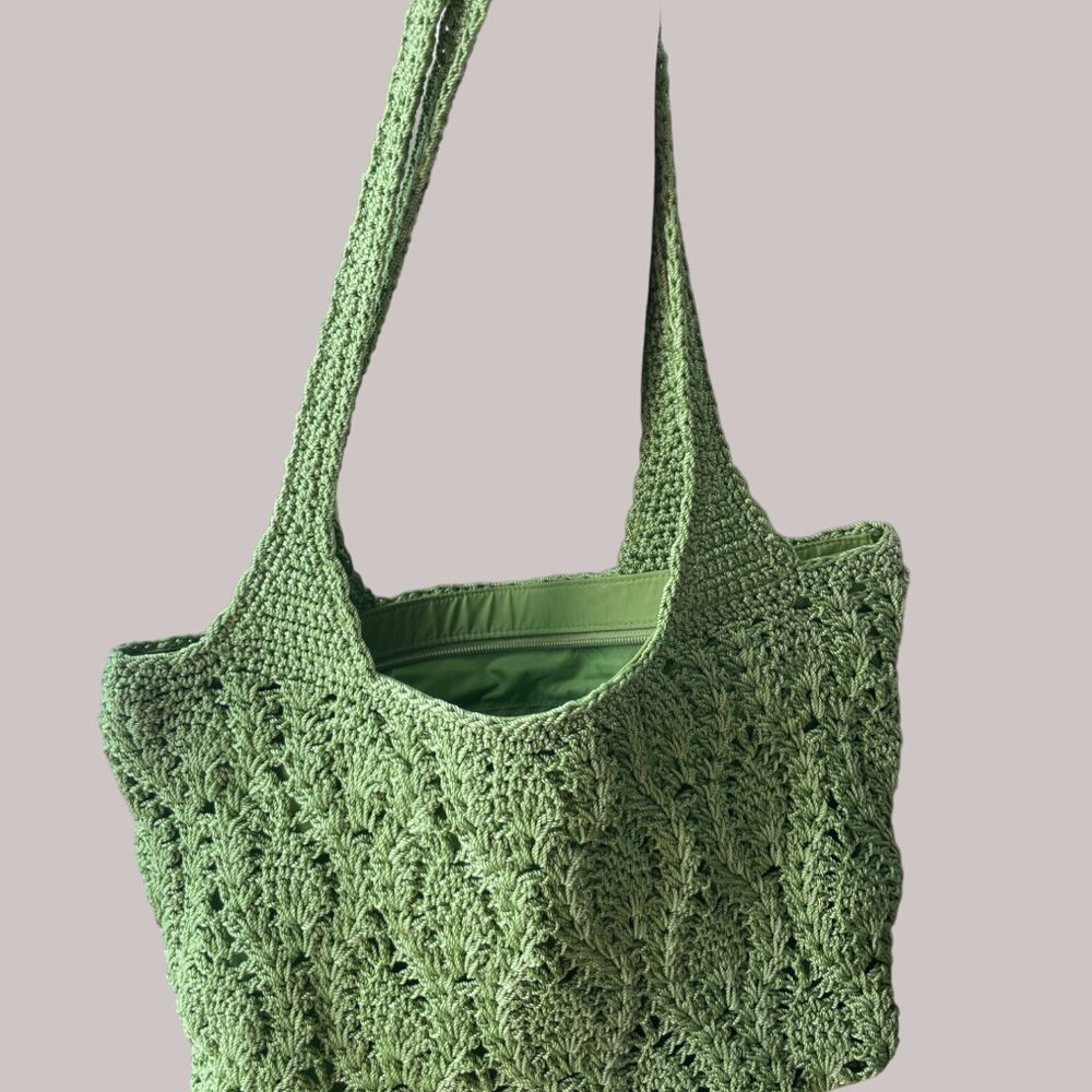 The Sak Green Crochet Hobo Bag